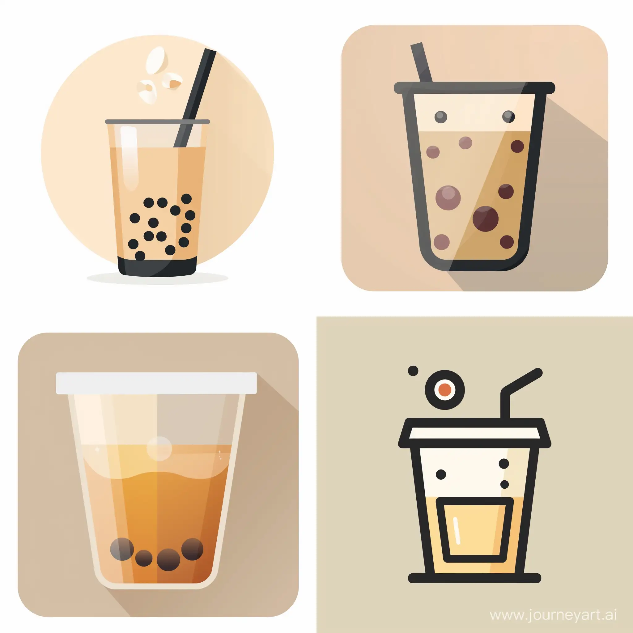 Refreshing-Milk-Tea-Icon-on-Vibrant-Background