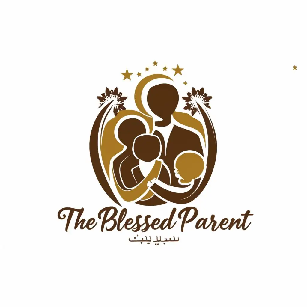 logo, Arabic Muslim Family, with the text "The Blessed Parent", typography, be used in Religious industry