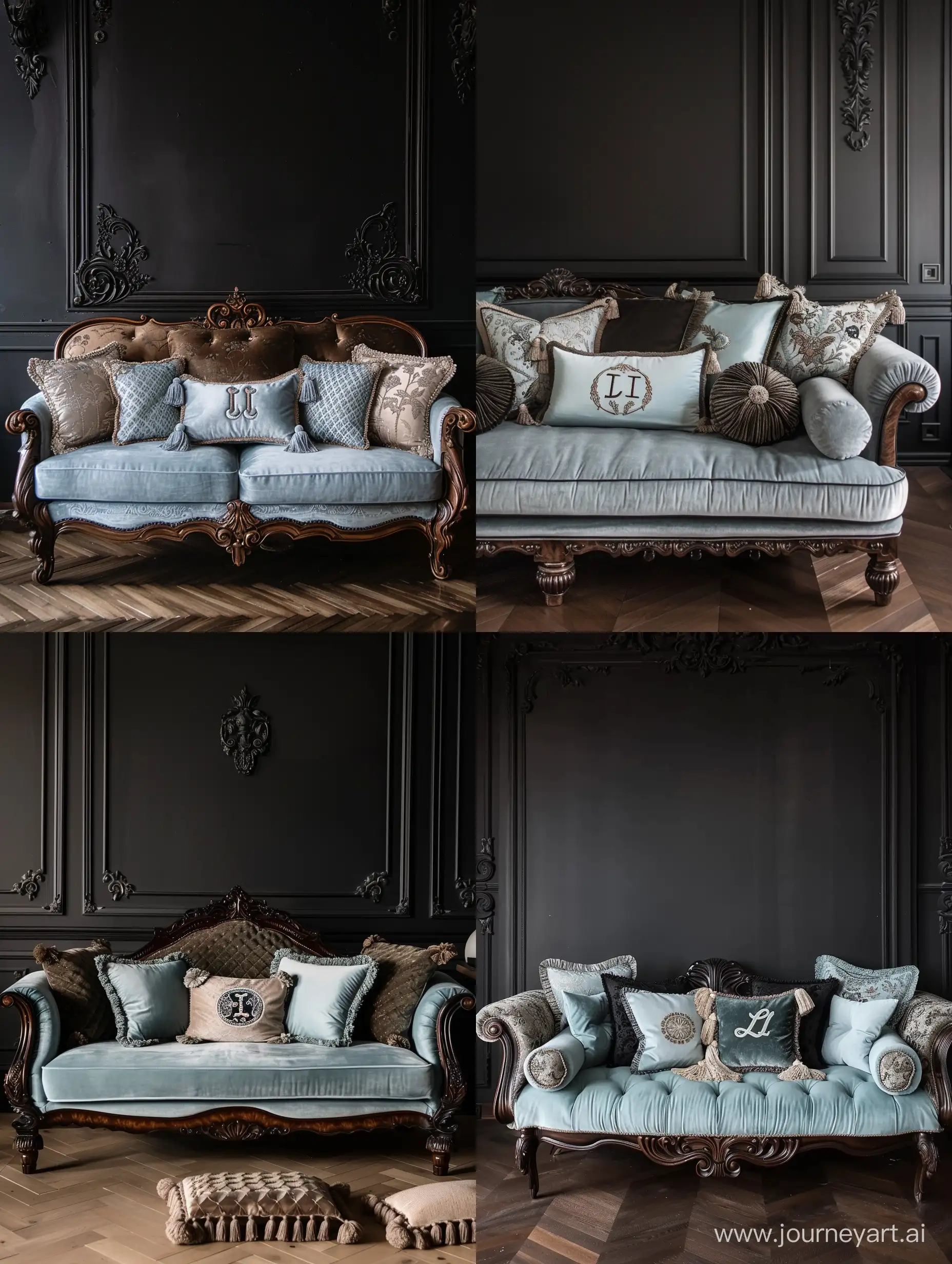 Antique-Empire-Style-Sofa-with-Delicate-Blue-Upholstery-and-Carved-Oak-Details