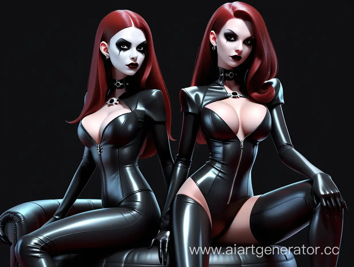 Seductive-AI-Vampire-Models-in-Stylish-Black-Latex-Outfits