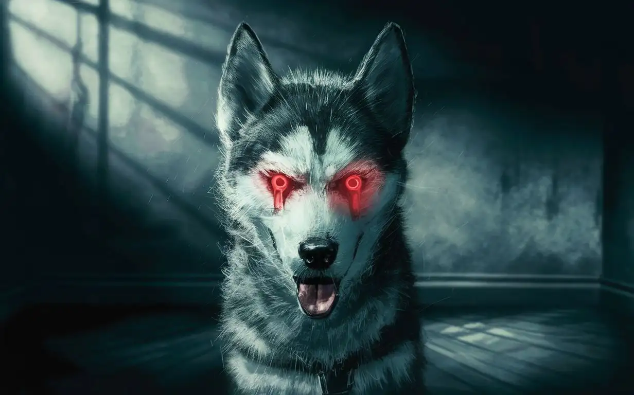 Fierce-Husky-with-Red-Eyes-and-Snarl