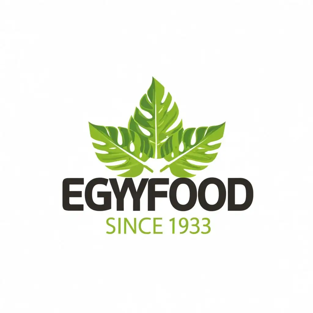logo, storage freshFood 
fresh food
Palm leaves
, with the text "EGYFOOD
Since 1983
", typography