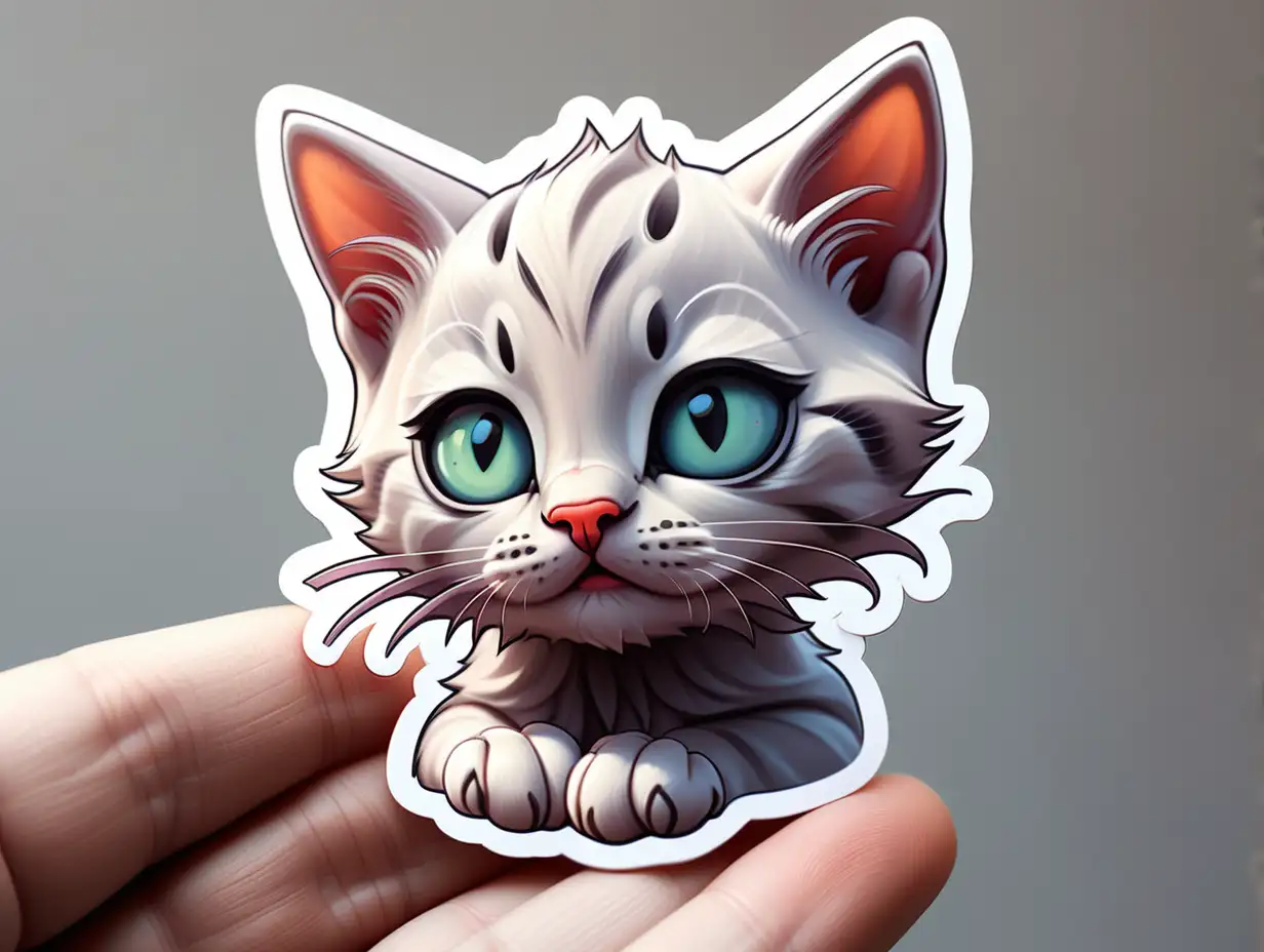 kitten sticker without mockups