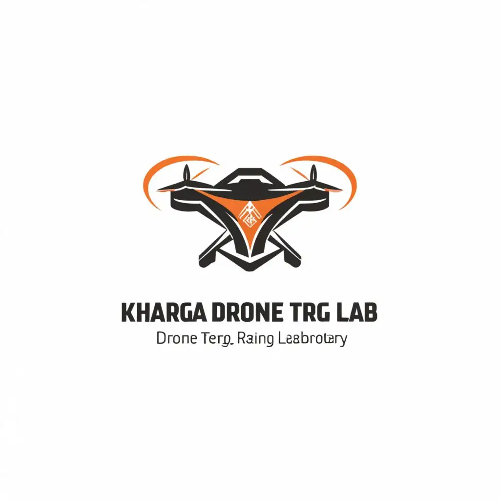 a logo design,with the text "Kharga drone trg lab", main symbol:Drone with Indian army,Moderate,be used in Automotive industry,clear background