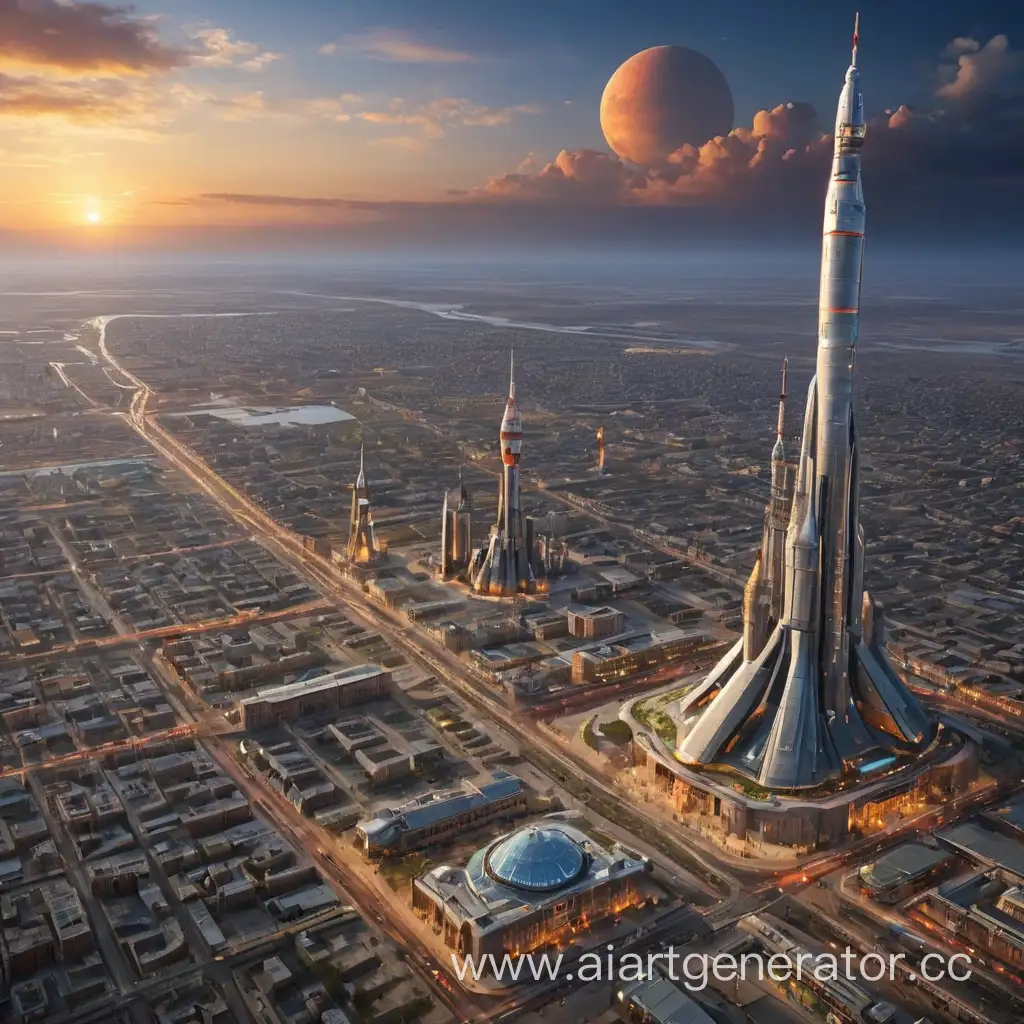 the city of Baikonur in the future in 1000 years
