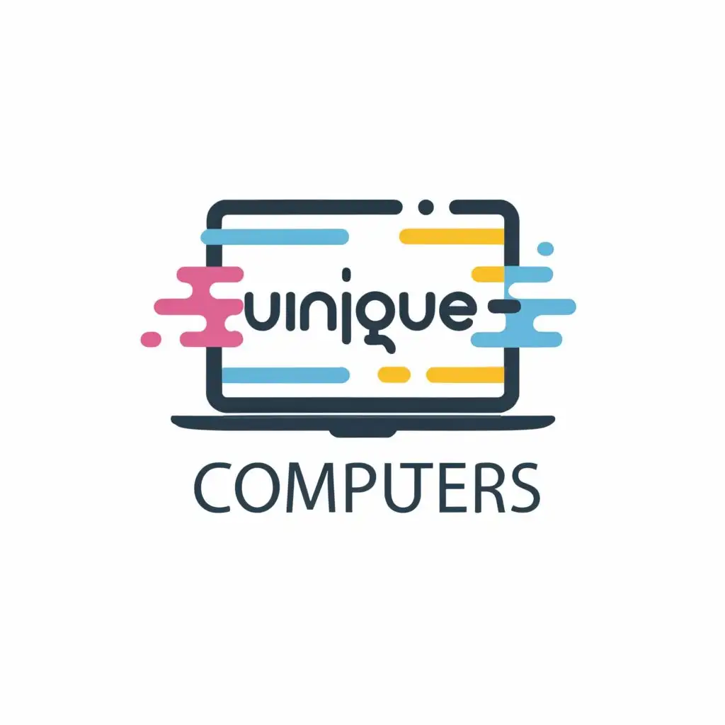 logo, PC, Computers, with the text "Unique Computers", typography