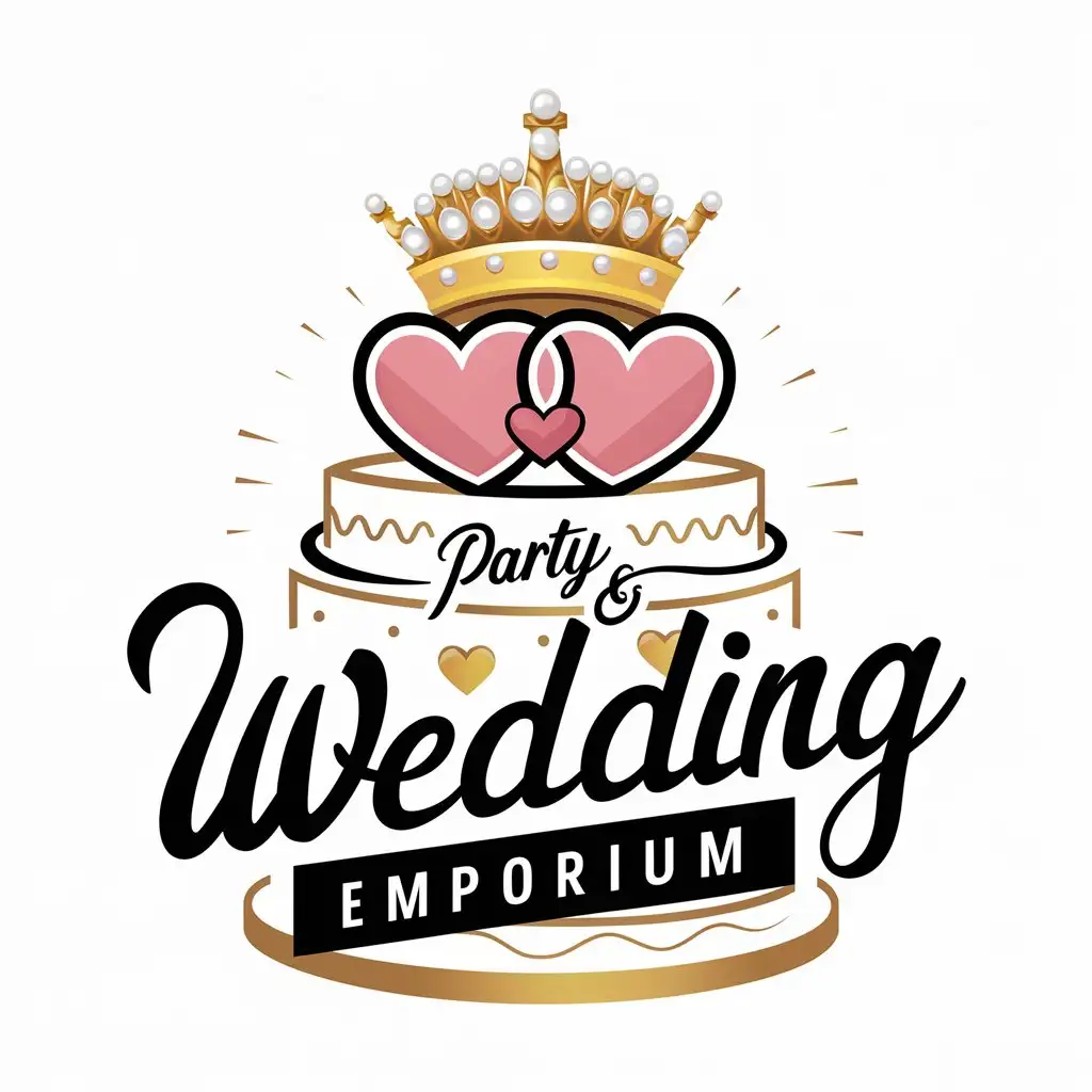 Logo design for a party and wedding planning business. The company is called Party & Wedding Emporium 