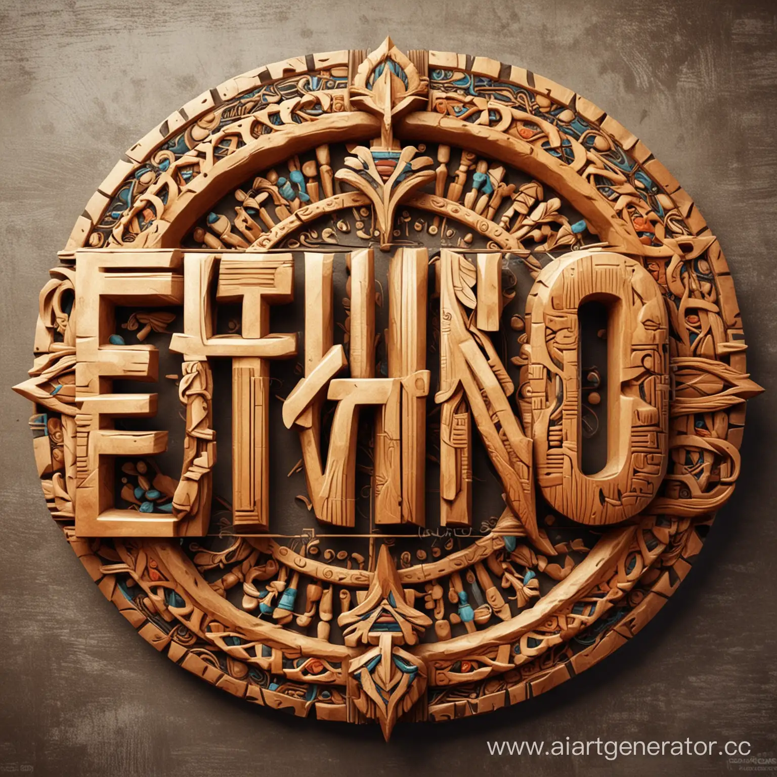 Надпись Эthno для логотипа в этническом стиле
