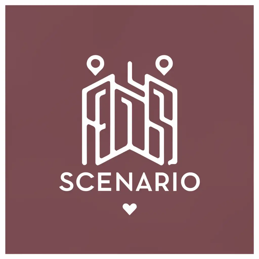a logo design,with the text "scenario", main symbol:apartment for couple and S,Moderate,clear background