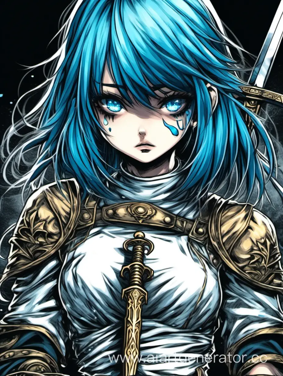 Sorrowful-Girl-with-Blue-Hair-Clutching-a-Shimmering-Sword
