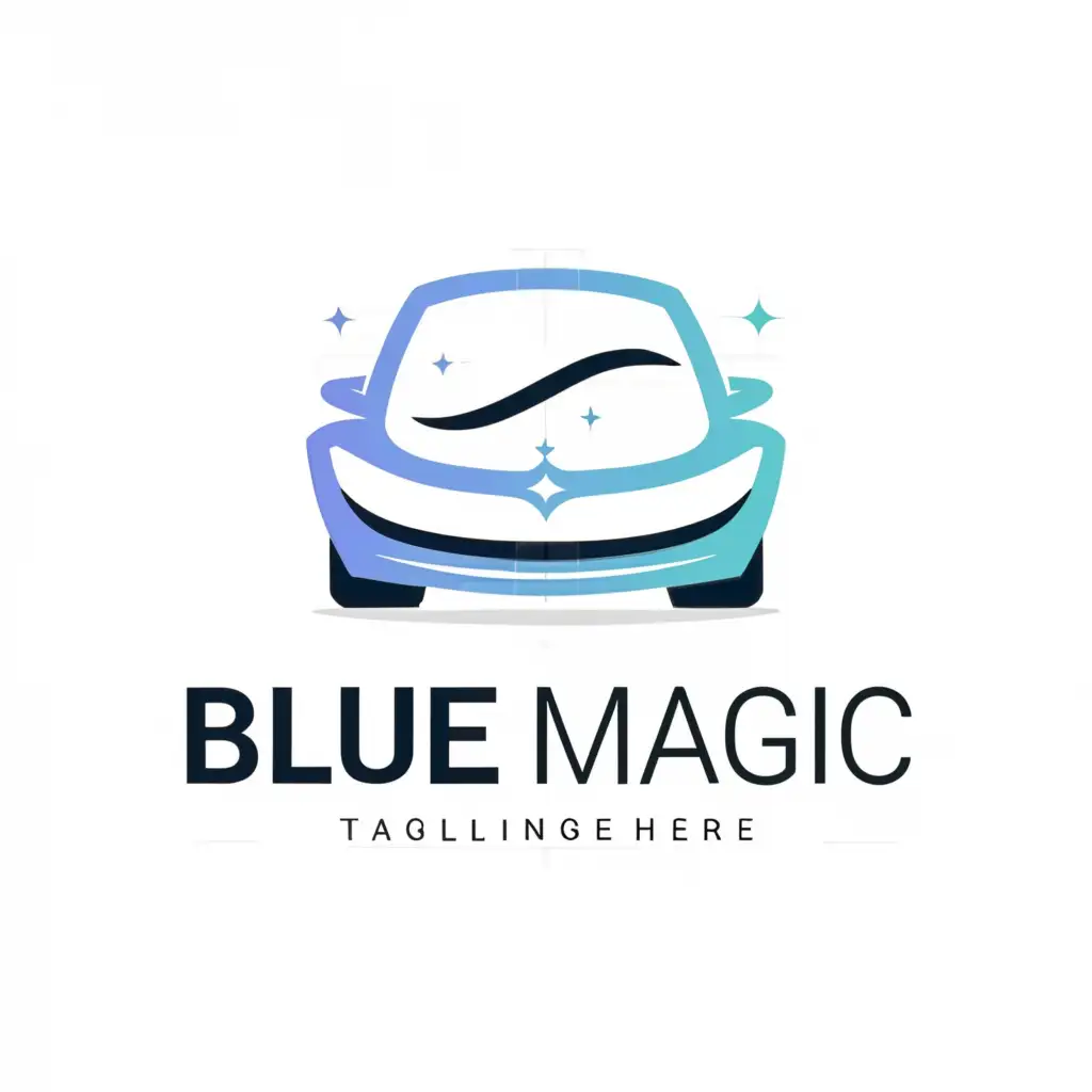 a logo design,with the text "blue magic", main symbol:Sports Car,Moderate,be used in Beauty Spa industry,clear background
