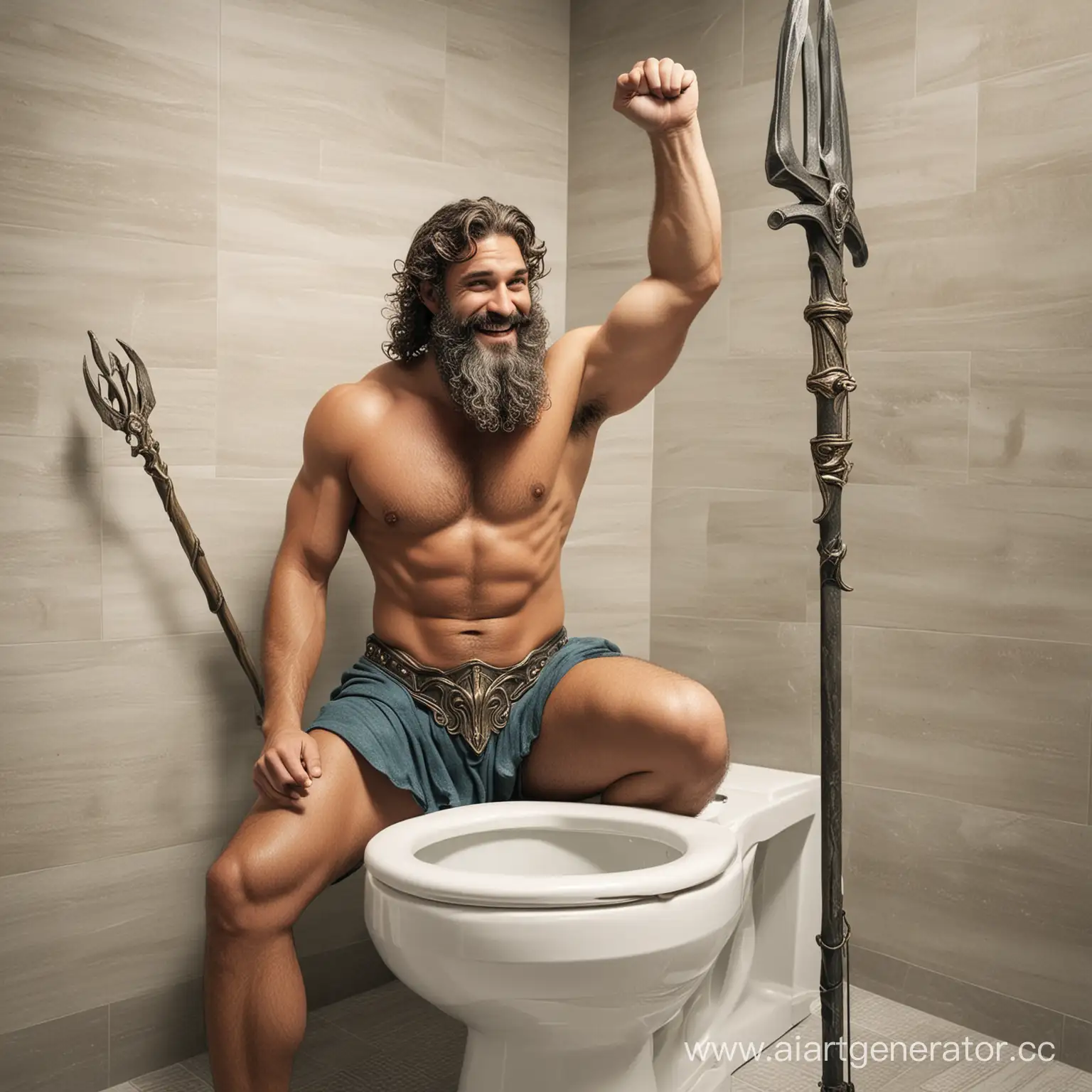 Poseidon-Smirking-by-the-Toilet-with-Trident
