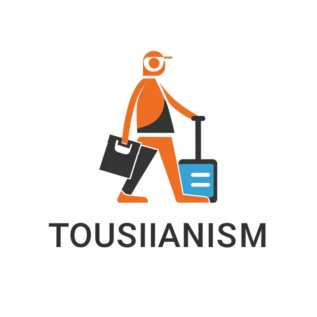 a logo design,with the text "Tourisianism", main symbol:tourist,Minimalistic,be used in Travel industry,clear background