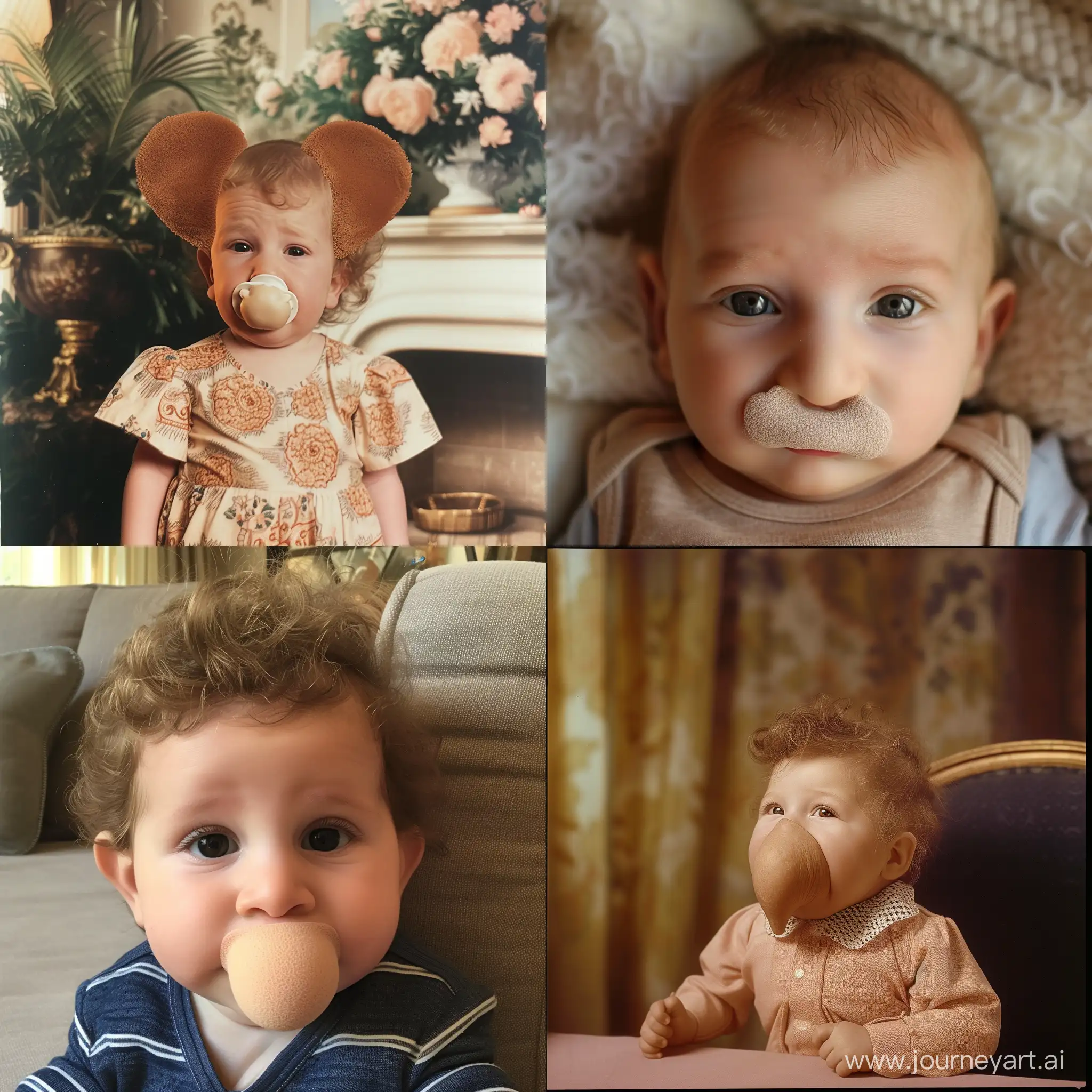Barbra Streisand baby  with a huge oversised nose