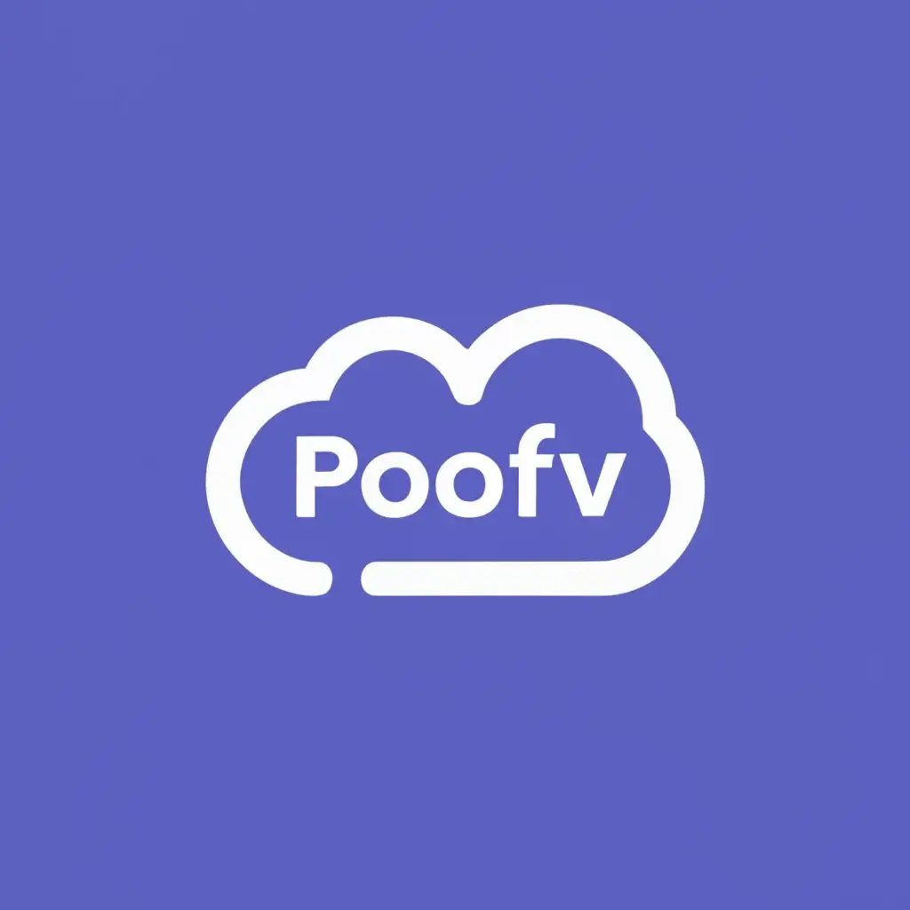 logo, clouds, with the text "POOFFOV", typography, be used in Internet industry