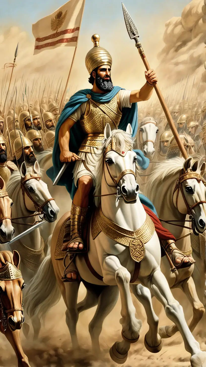 Cyrus the Great Commanding His Forces in Epic Battle