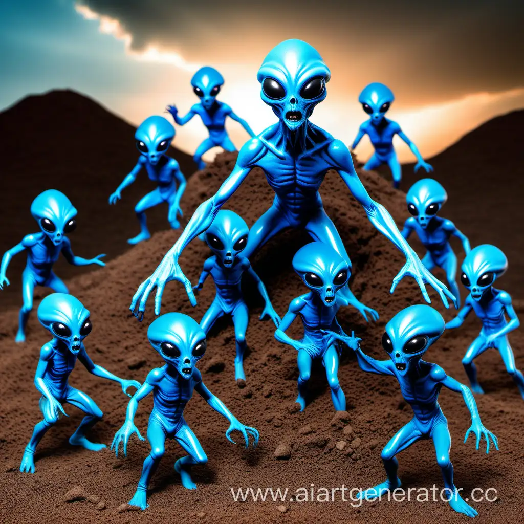 attack of the blue aliens on the anthill