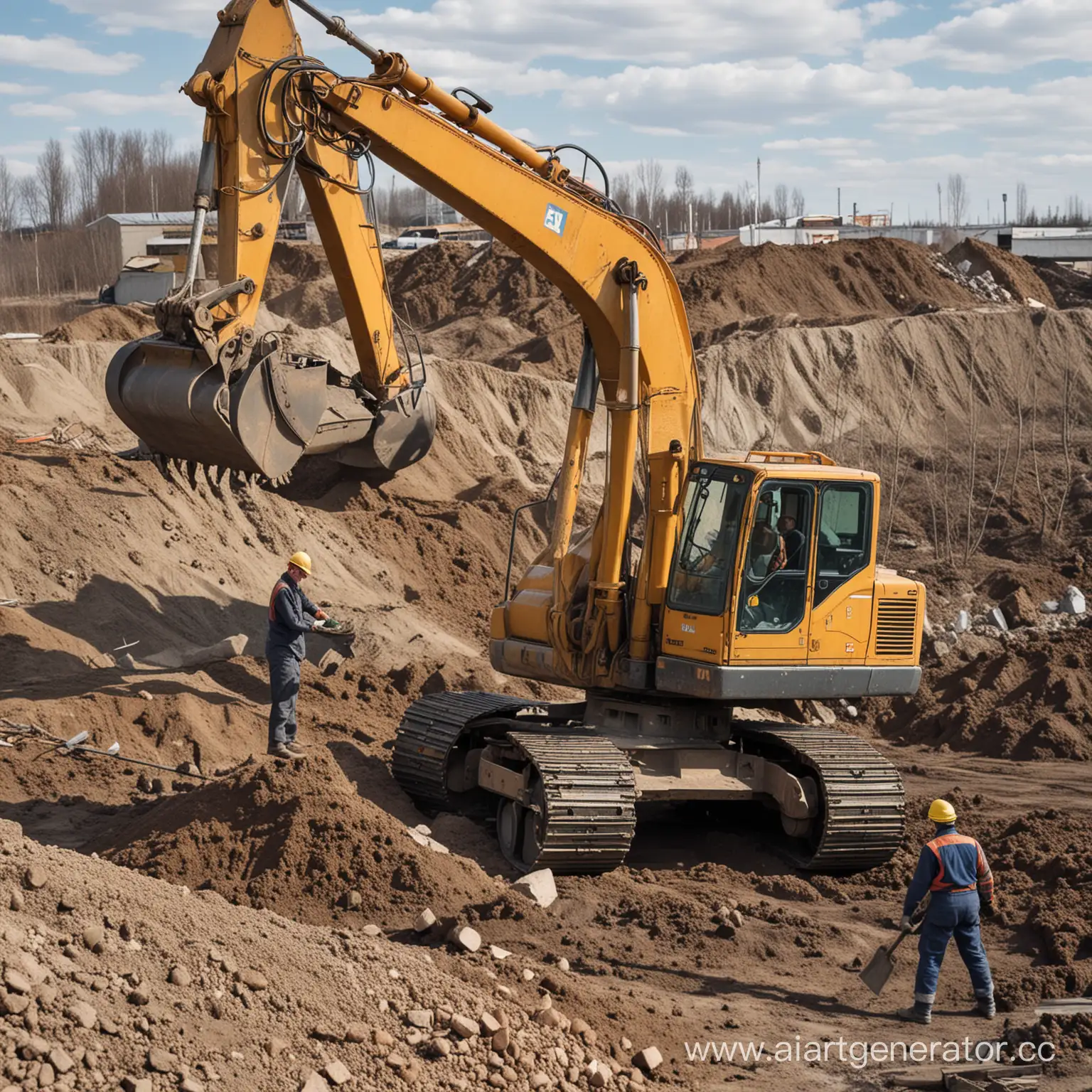Russian-Excavator-Workers-in-Action-Real-Color-Photo-of-Dismantling-Works