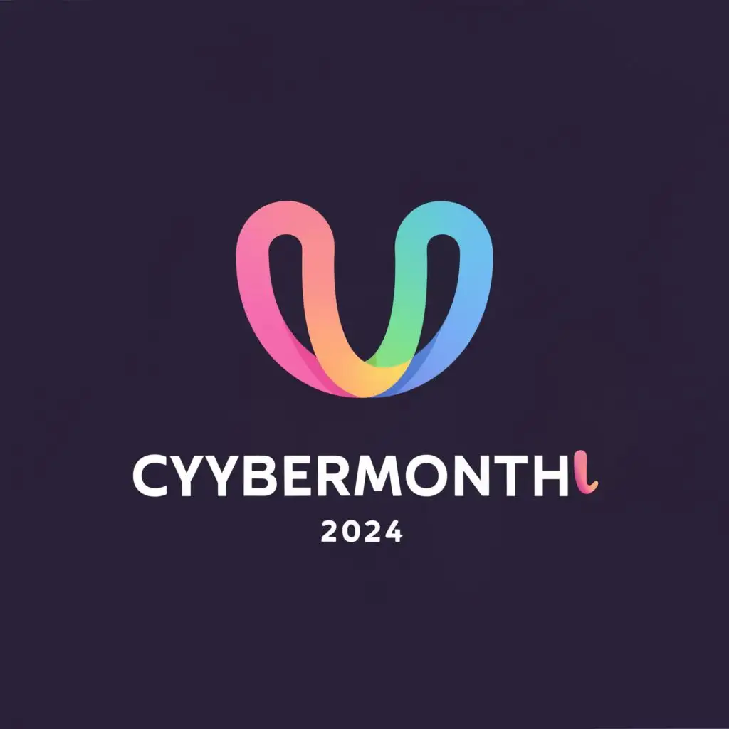 a logo design,with the text "Cybermonth 2024", main symbol:unity,Minimalistic,be used in Education industry,clear background