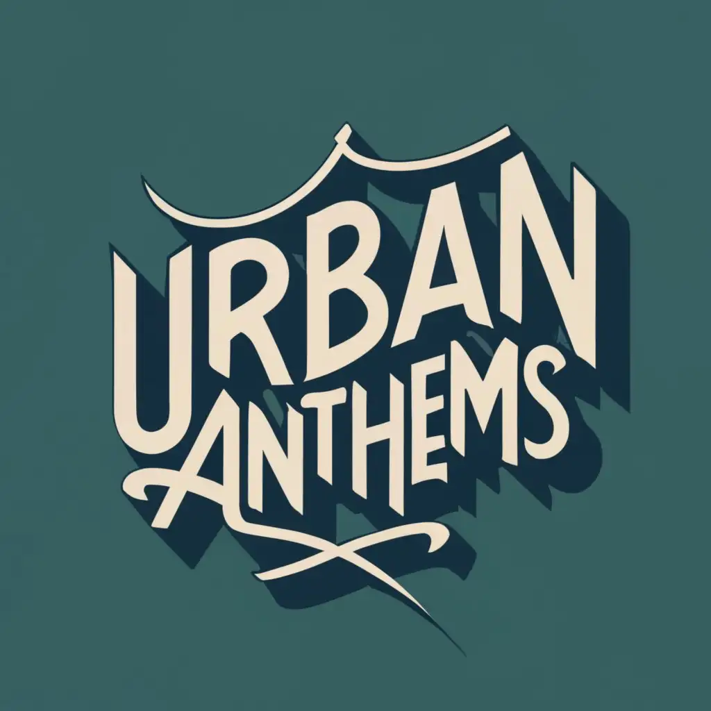 logo, URBAN anthems, with the text "URBAN anthems", typography, be used in Entertainment industry with the shape as that of "THRASHER"