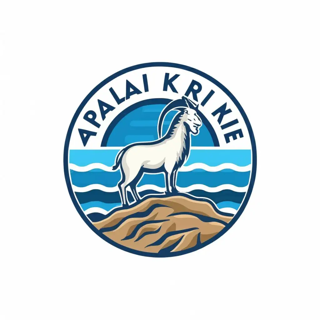 LOGO-Design-For-Paralia-Kri-Kri-Majestic-Greek-Mountain-Goat-Symbolizing-Strength-and-Resilience-Against-the-Ocean-Waves