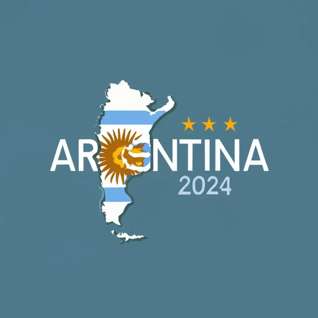 logo, Argentina FLAG AND COUNTRY map, with the text "CALENDAR ARGENTINA 2024", typography