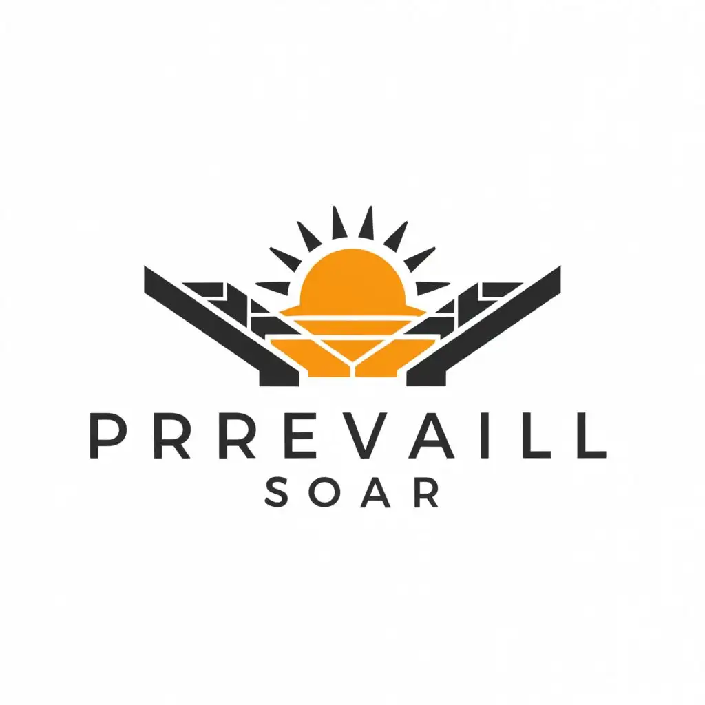 a logo design,with the text "Prevail Solar", main symbol:sun, solar panels,Minimalistic,be used in Construction industry,clear background