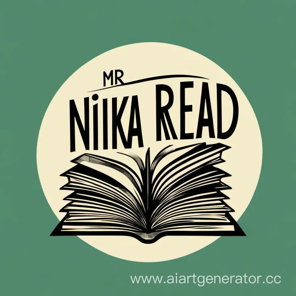 Логотип на котором изображена книга, а на книге изображён акроним из слов Mr read  Nika Zhe