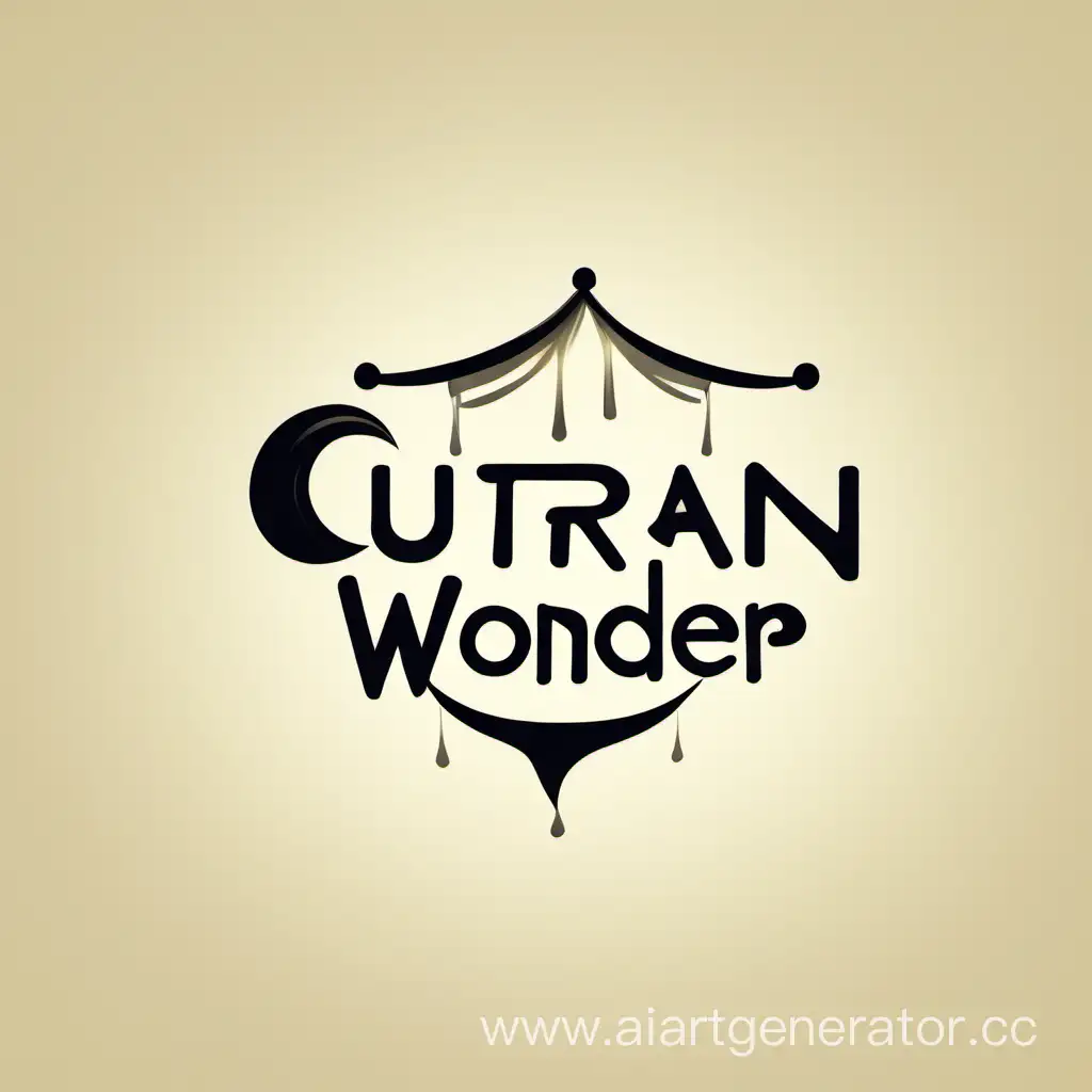 Draw a minimalist logo for the name Curtain Wonder