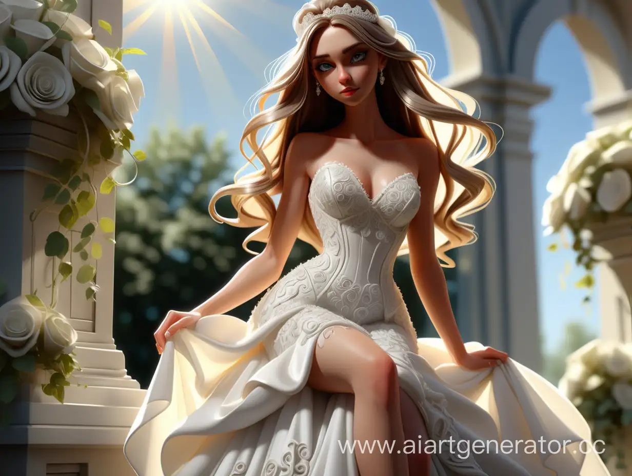 Elegant-Bride-in-Detailed-White-Dress-and-High-Heels