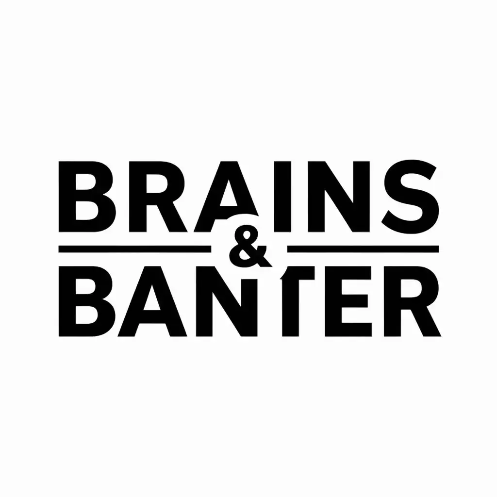 logo, people society, with the text "Brains & Banter", typography