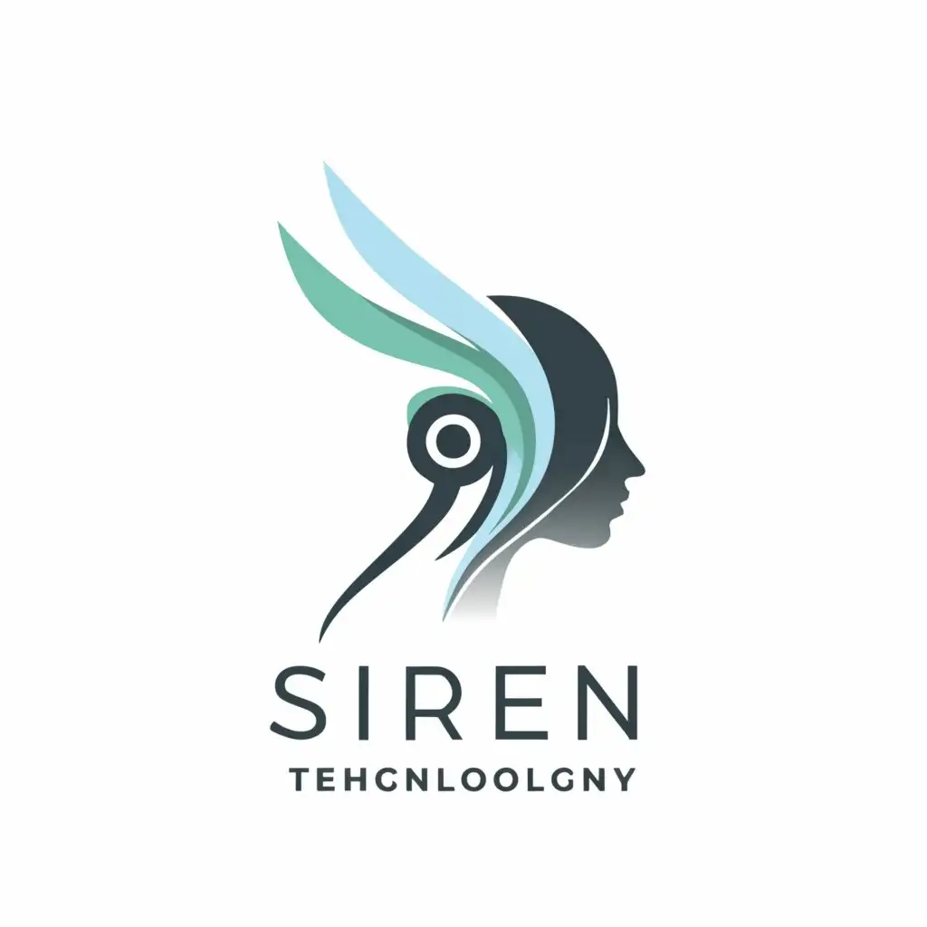a logo design,with the text "siren", main symbol:headset,Minimalistic,be used in Technology industry,clear background