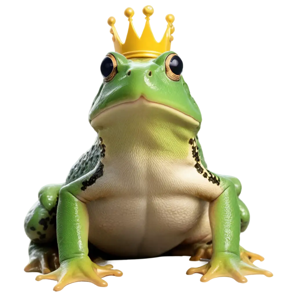 Exquisite-PNG-Illustration-Majestic-Frog-Wearing-a-Crown-AI-Art-Prompt