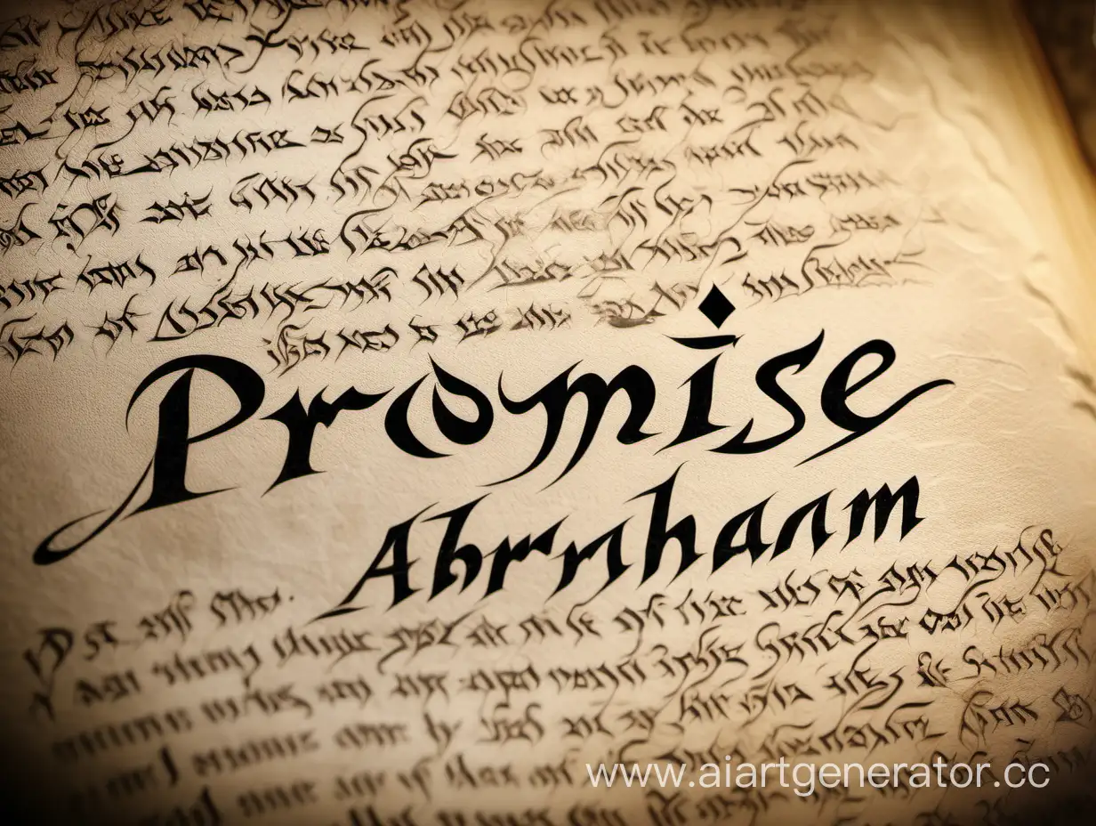 надпись PROMISE на фоне Авраам и Бог Ветхого Завета Библии