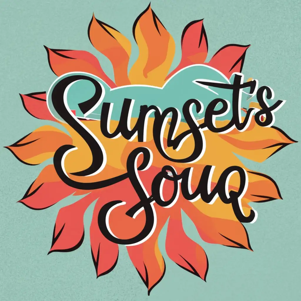 logo, sun, with the text "SunsetsSouq", typography, be used in Travel industry