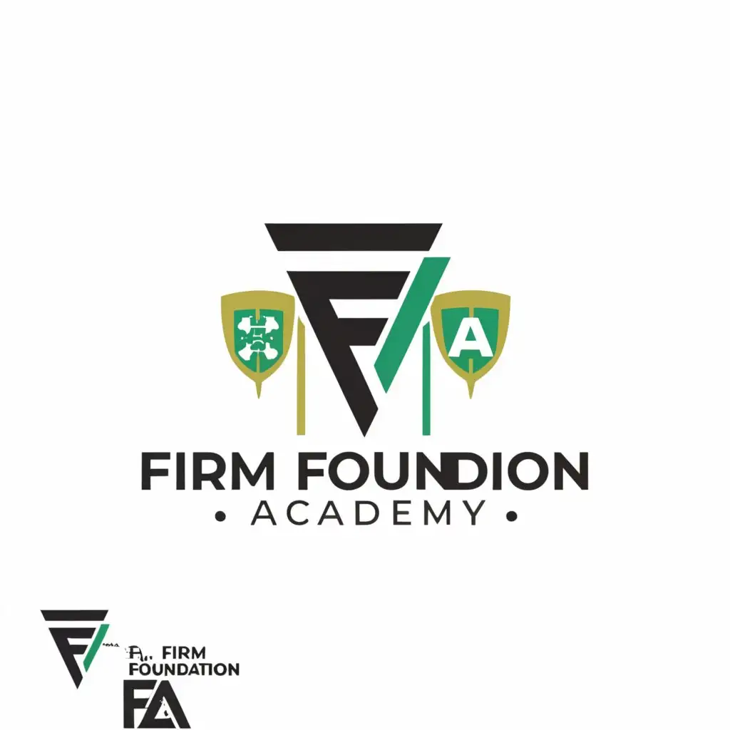 a logo design,with the text "Firm Foundation Academy", main symbol:FFA WITH SCHOOL BADGE,Minimalistic,be used in Education industry,clear background
