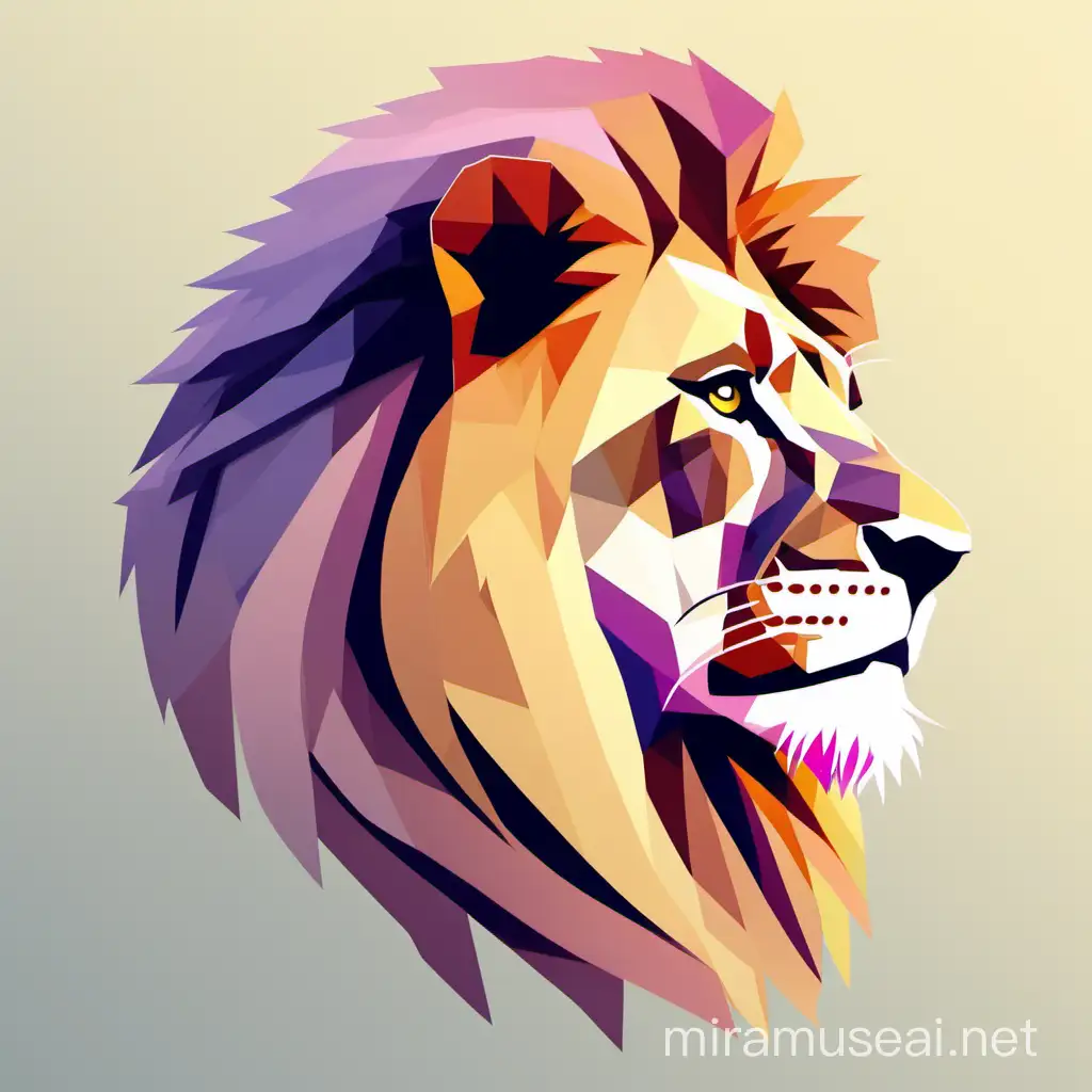 generate a side view of a  lion with soft colours