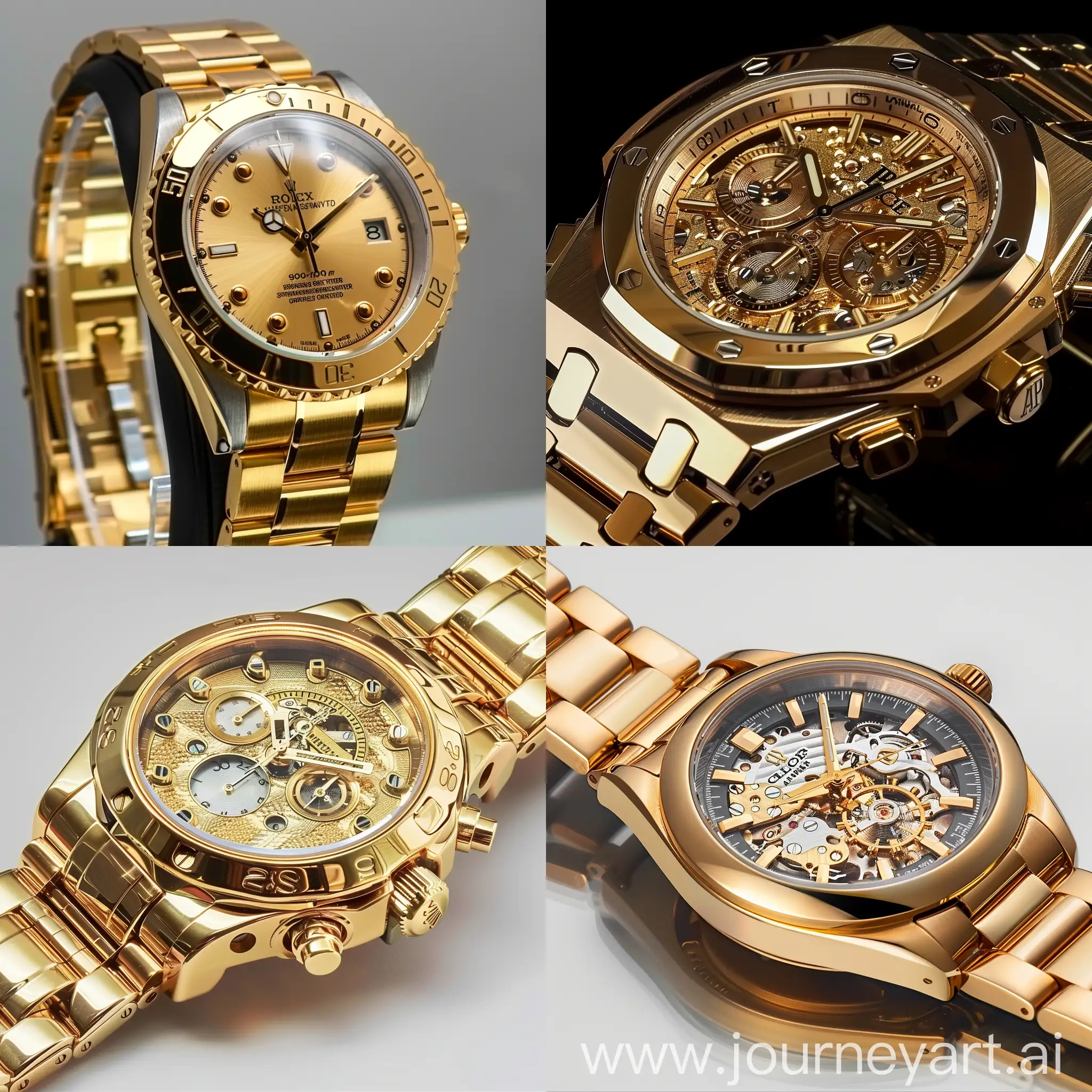 Luxurious-Gold-Watch-on-Black-Background