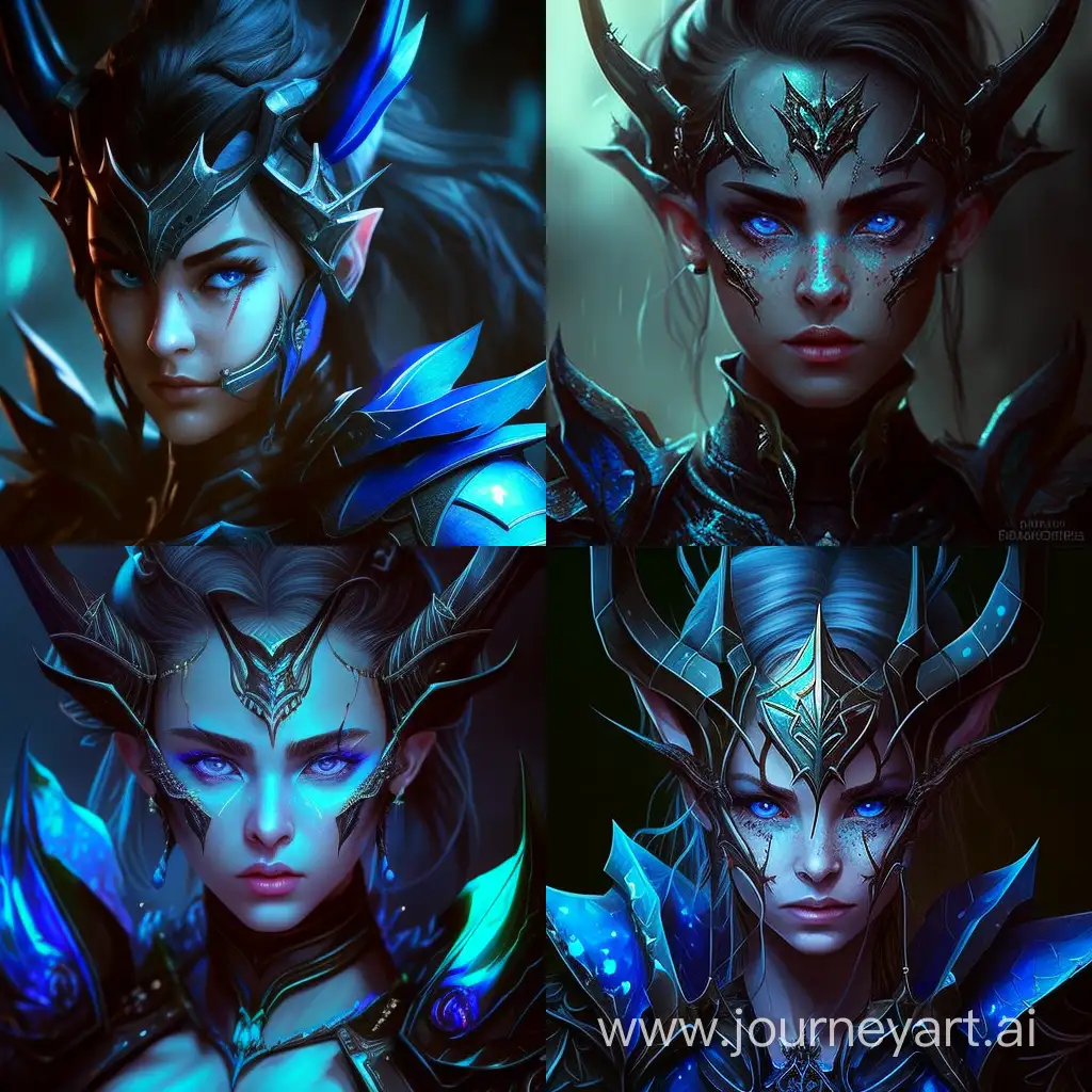 Fantasy-Warrior-with-Blue-Skin-and-Demonic-Eyes-in-AnimeInspired-Armor