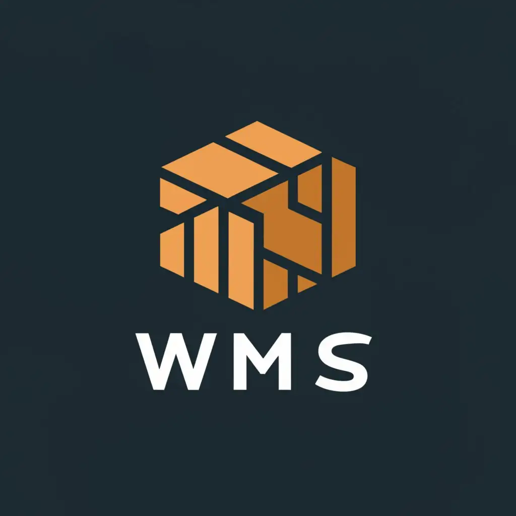 LOGO-Design-For-WMS-Minimalistic-Text-with-Cardboard-Box-Symbol-on-Clean-Background