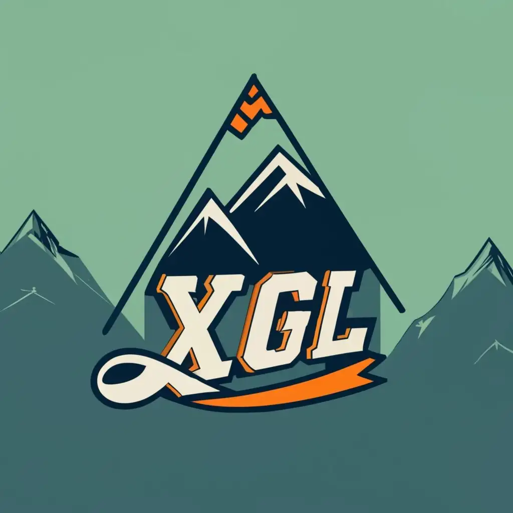 logo, soccer mountains, with the text "XGL FC", typography, be used in Sports Fitness industry