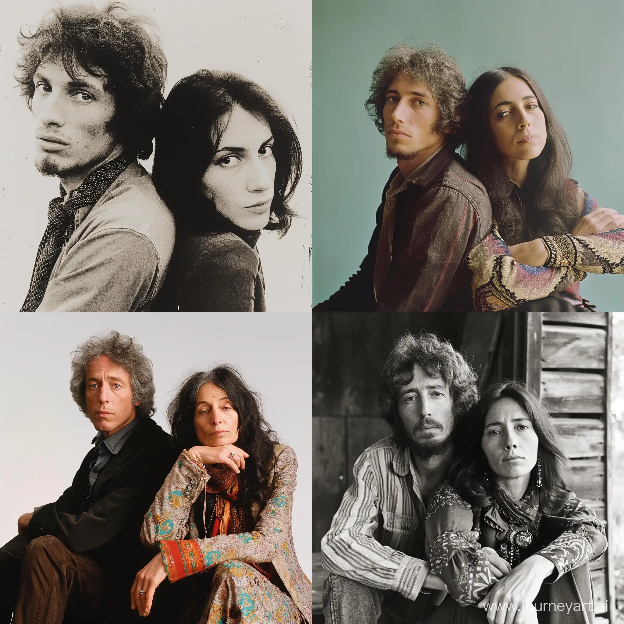 bob dylan and joan baez recreating the two virgins album cover 