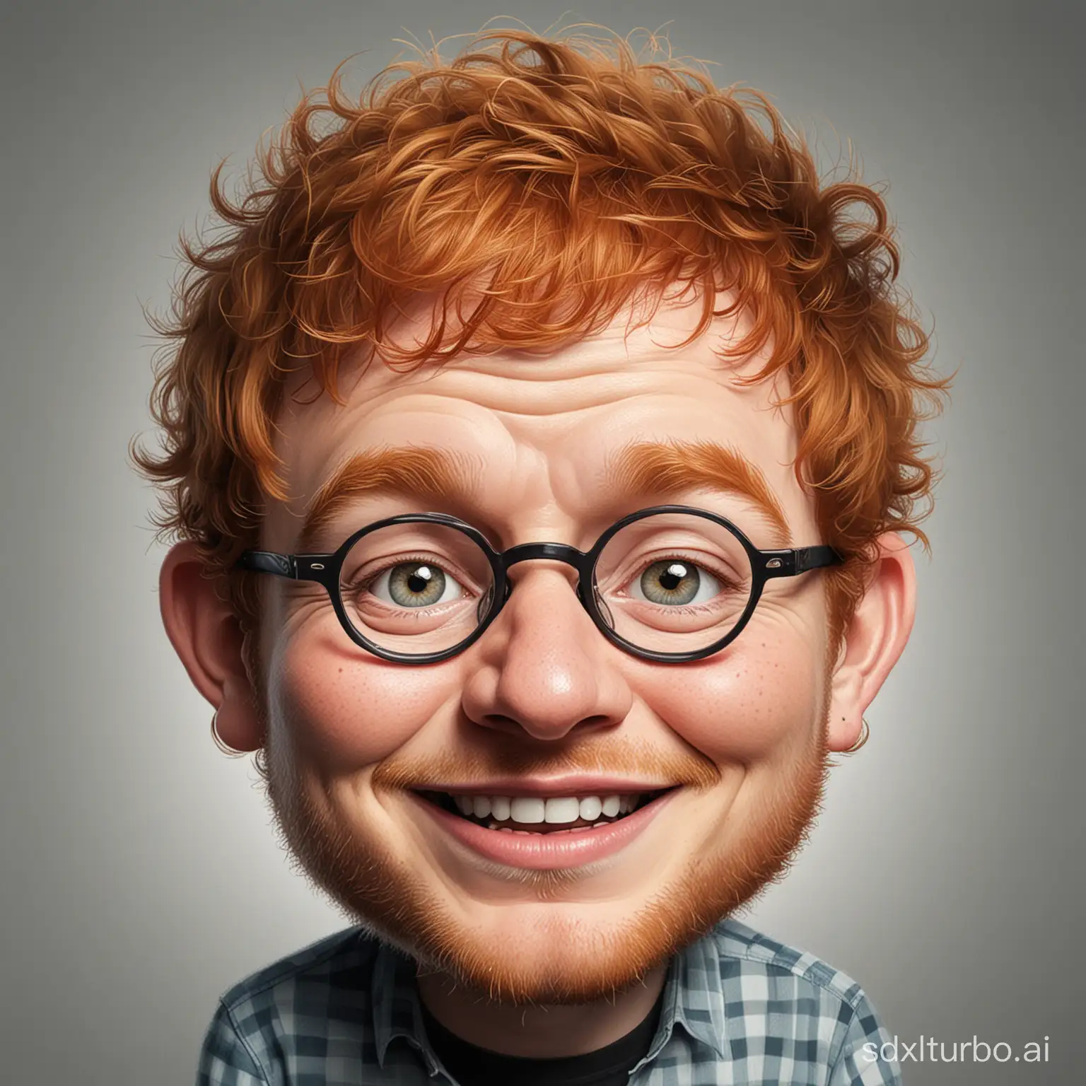 Caricature of Ed Sheeran