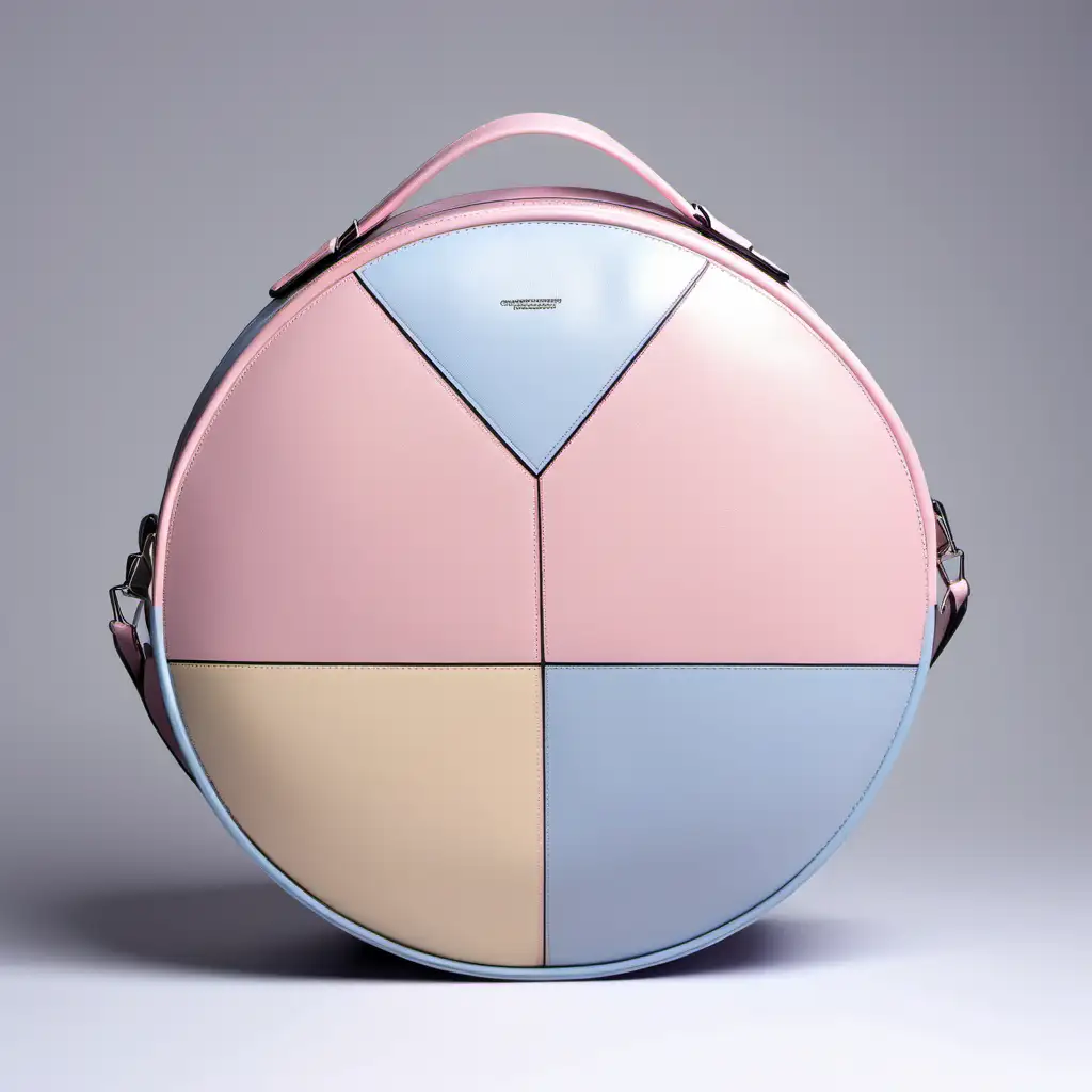 create a new pop geometry large round  bags with pastel colours with creative design