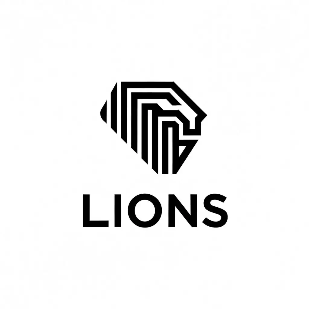 a logo design, with the text 'LIONS', main symbol:lions, Minimalistic, be used in Education industry, clear background. Transparent background, white logo.