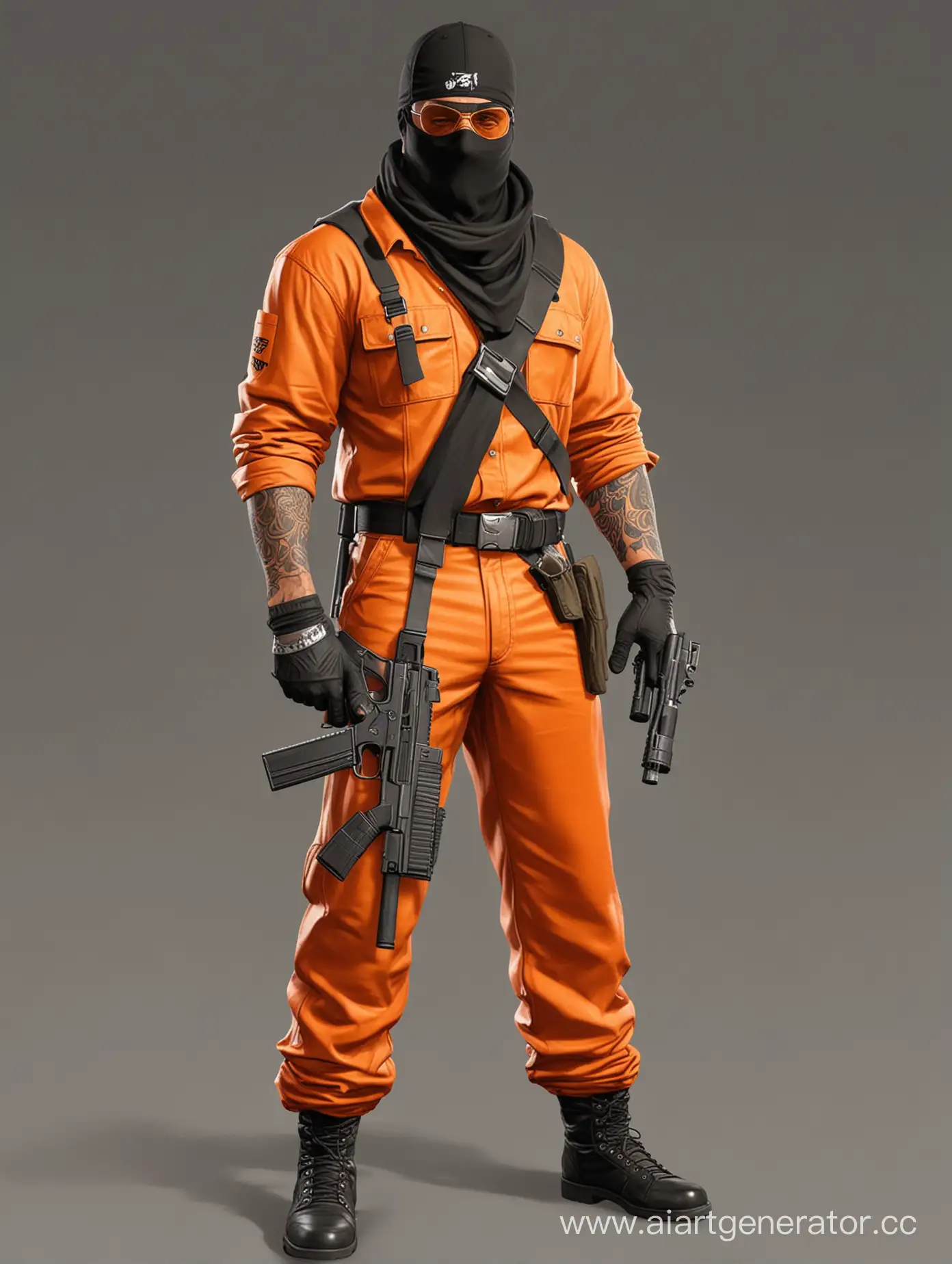 Dynamic-GTA-5-Bandit-in-Vibrant-Orange-Outfit-Wielding-Weapon