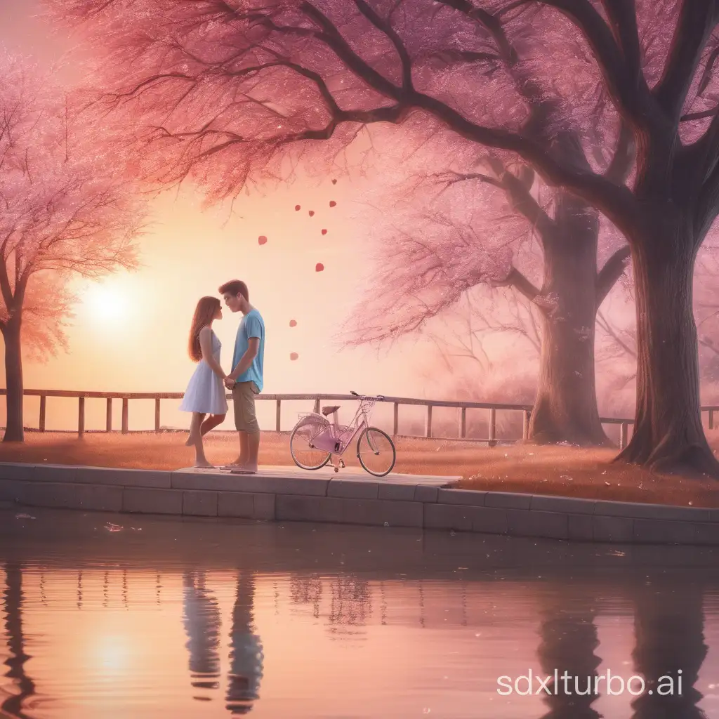 Romantic-Young-Couple-Enjoying-Sunset-Stroll-Together