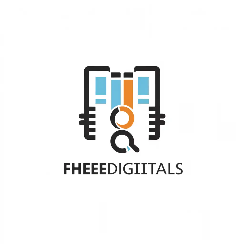 a logo design,with the text "FheeeDigitals", main symbol:Creative books,Minimalistic,be used in Education industry,clear background
