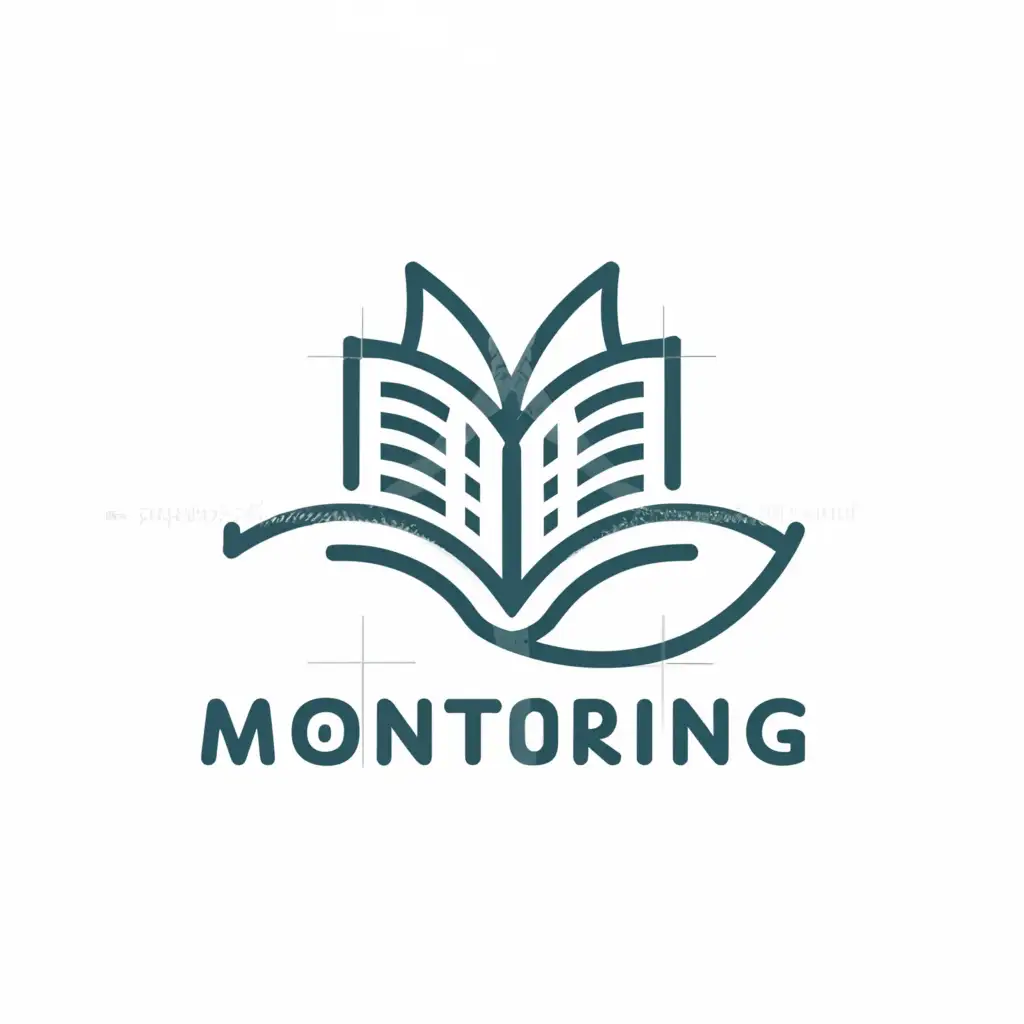 a logo design,with the text "Monitoring", main symbol:Book,Moderate,be used in Education industry,clear background