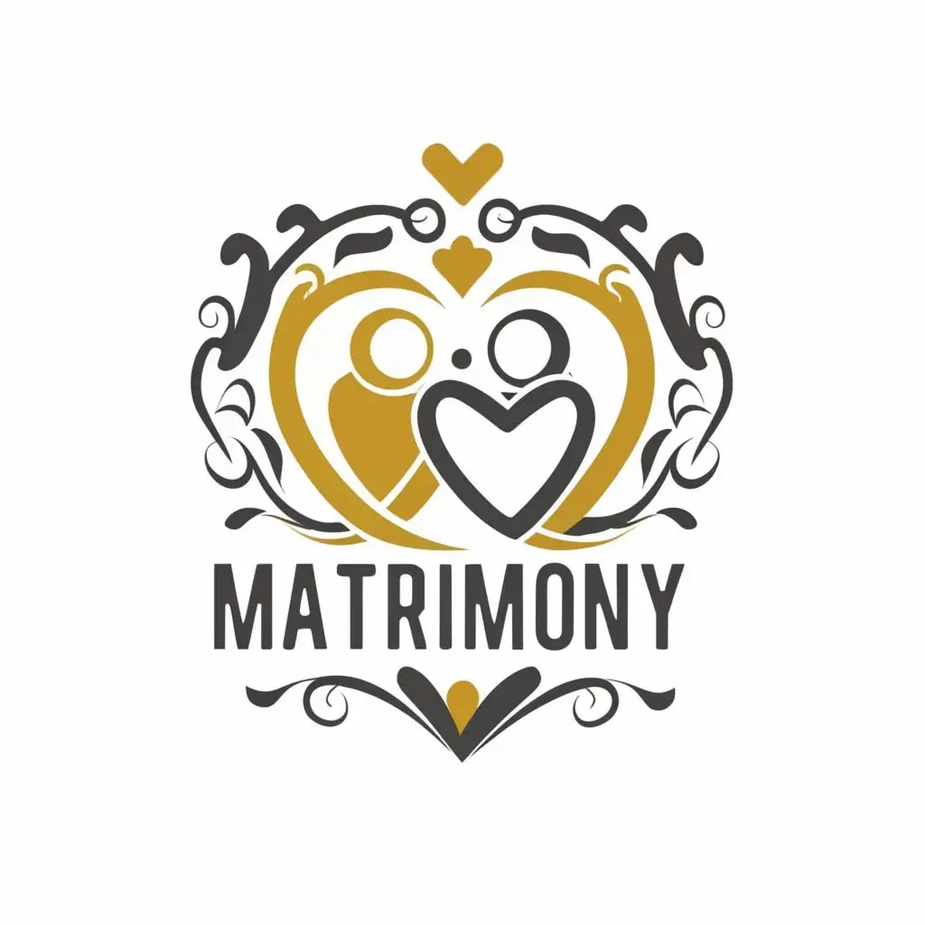 logo, couple, with the text "Matrimony", typography, be used in Religious industry